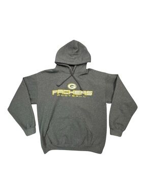 Green Bay Packers Sweatshirt Mens Large Gray NFL Football Hoodie Fleece Pullover